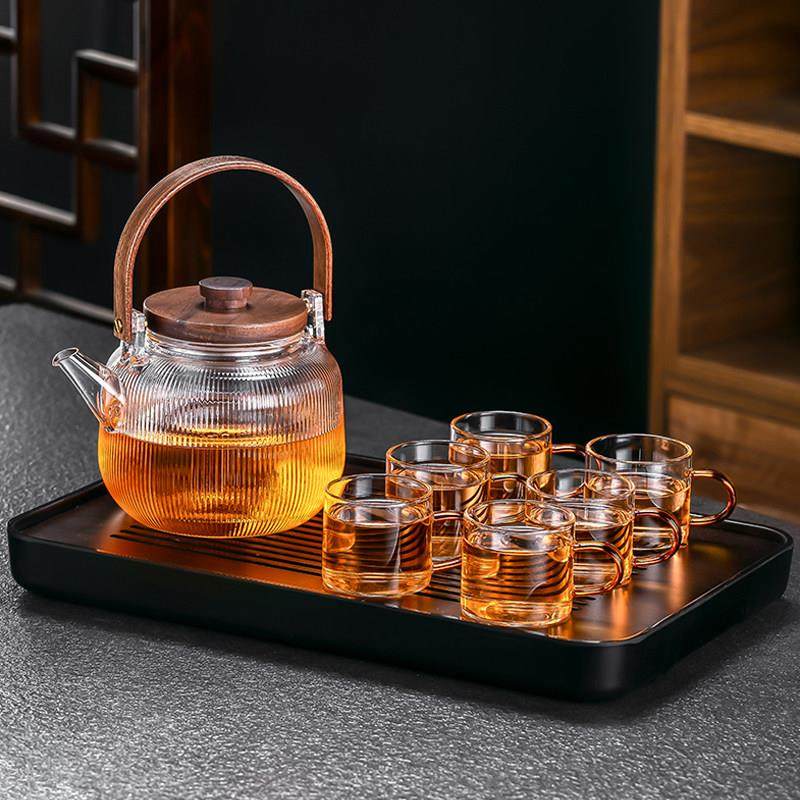 电陶炉专用玻璃煮茶壶泡茶家用蒸茶壶单壶耐高温蒸煮两用煮茶器具