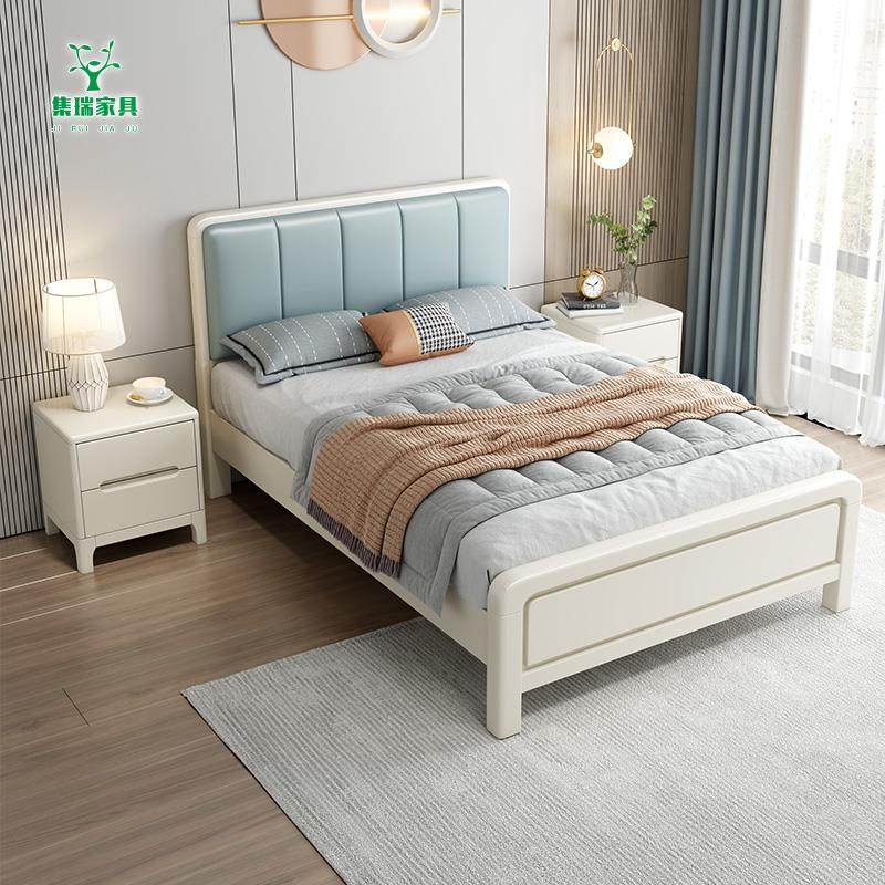 侧开气压实木单人床1米2小户型1m儿童床1.35m家用小床1.5米储物床