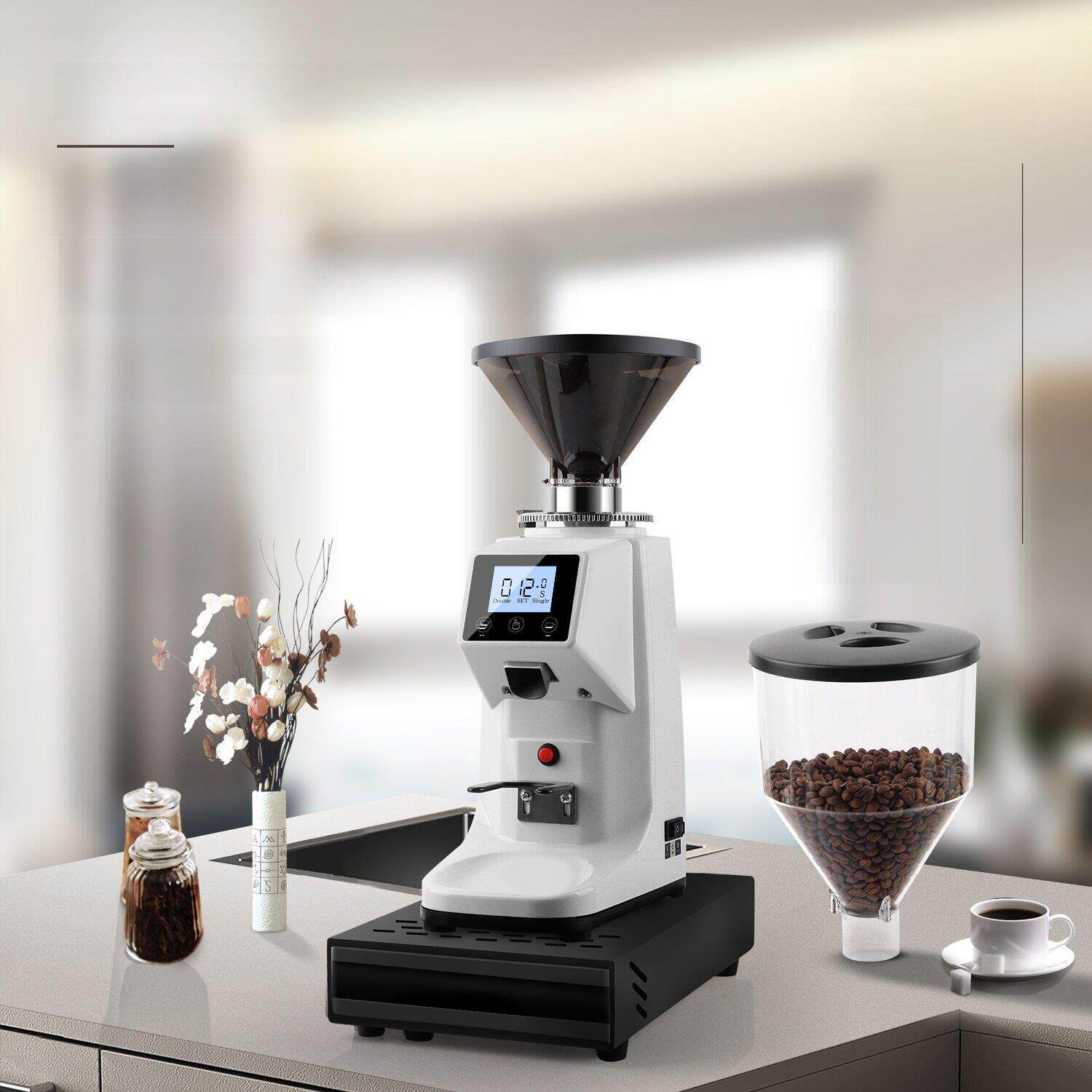 意大利定量电动磨豆机咖啡磨豆机触摸屏电控手控一体机家用和商用