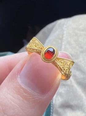 花丝结戒指女在逃公主小众潮高颜值简约显白戒指