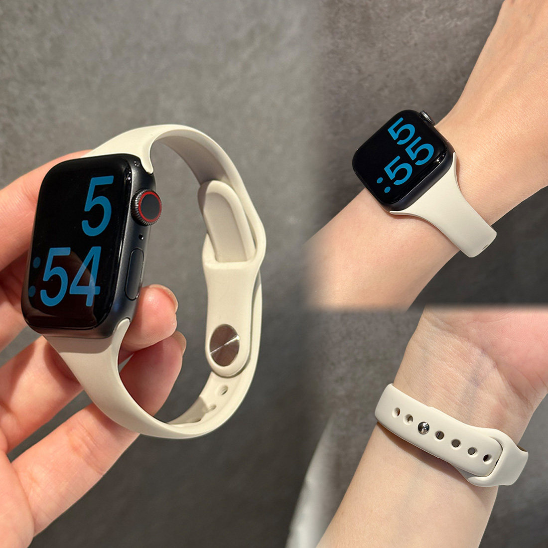 适用iWatchs11代新款小蛮腰高质感液态硅胶iWatch表带苹果S10手表柔软applewatchs98夏天se透气Ultra智能通用