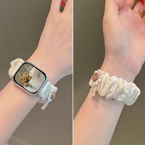 【秋冬碎花发圈】适用iWatchs11表带苹果s10柔软弹力表带applewatchS98华为FIT4创意FIT3小米9ro/8Pro红米6/5