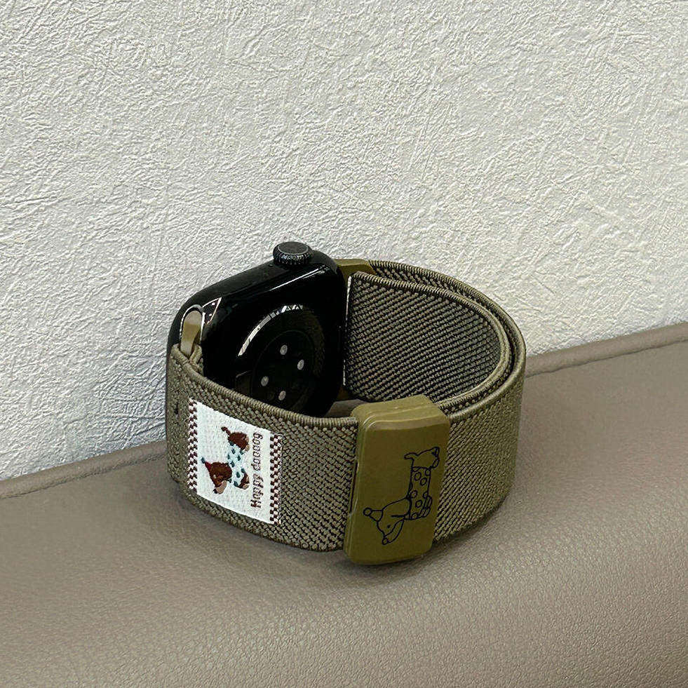 适用iWatchs11新款华为FIT5腊肠狗塑料扣尼龙编织磁吸表带苹果s10S98SE防汗FIT4/3小米10Pro红米watch6/5透气