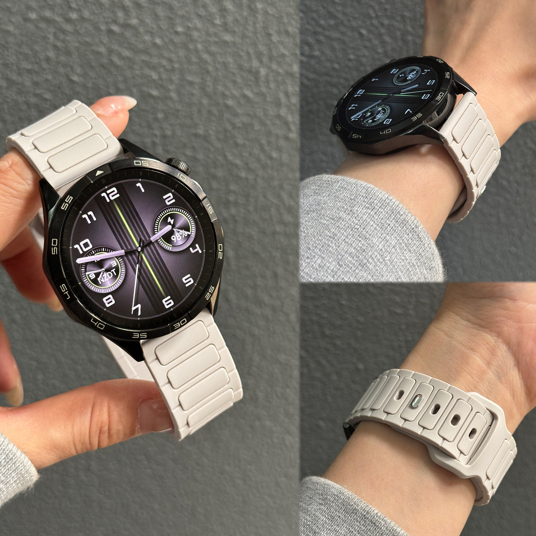 适用华为GT7新款GT6高质感二代三株钉扣液态硅胶表带GT4运动防水Watch65舒适GT5ProGT3GT21柔软FIT5/FIT4高级