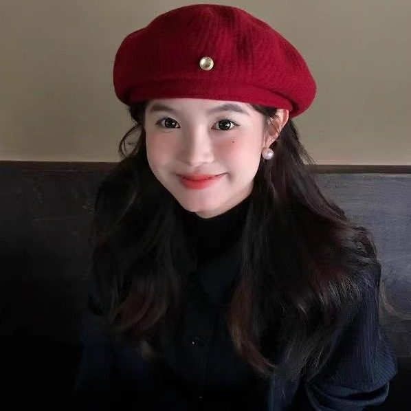 2025『版型超好』红色贝雷帽子女秋冬季大头围气质显脸小画家帽,服饰配件/皮带/帽子/围巾,帽子,淘宝优惠券,粉丝福利购,淘宝优惠卷