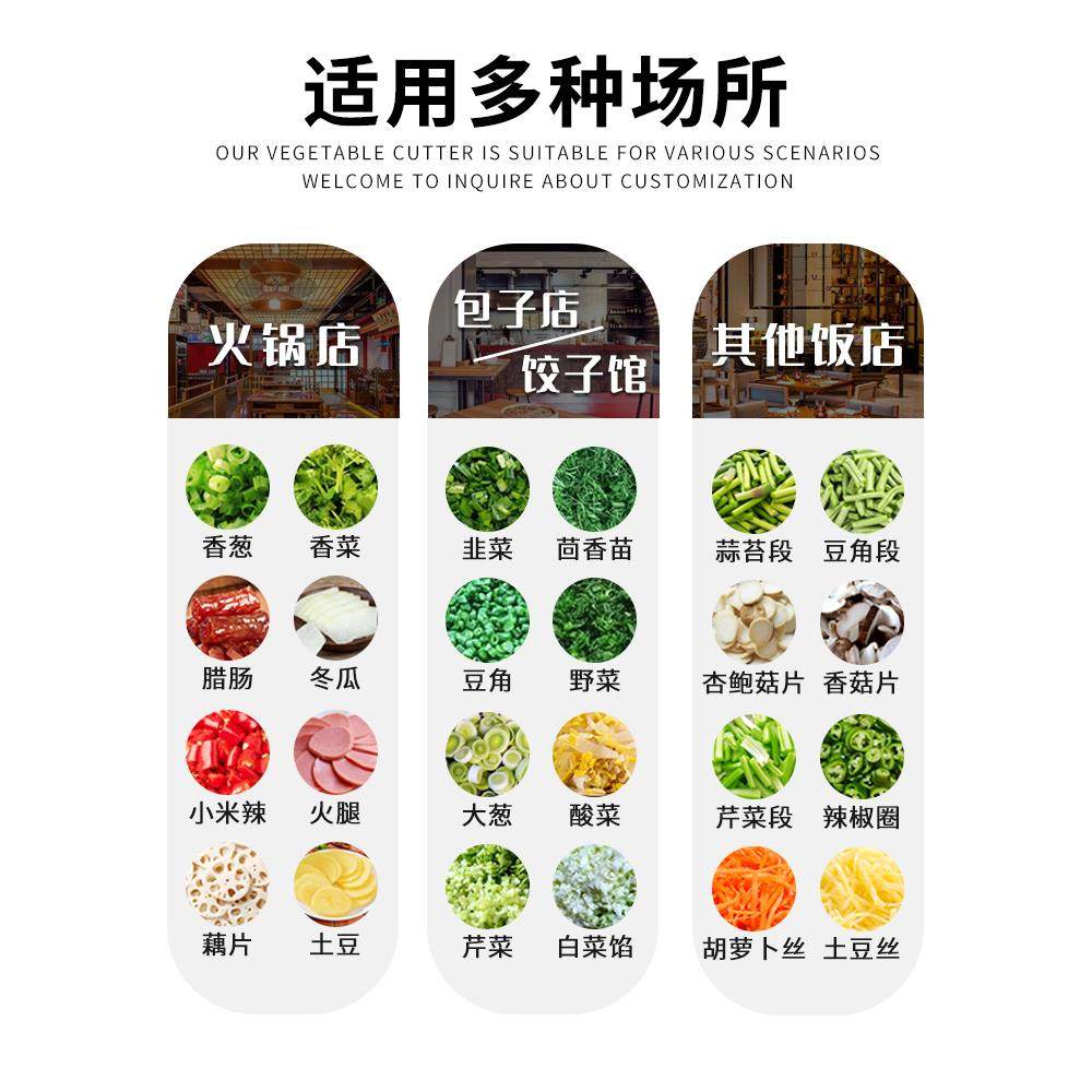 小型商用切菜机多功能韭菜酸菜辣椒切段机自动土豆切片丝一件起批