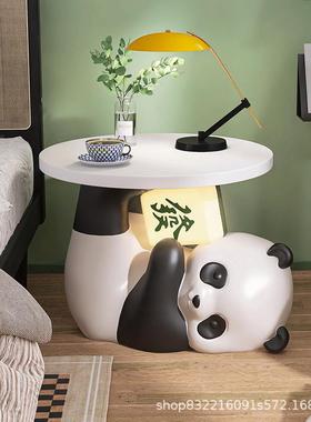可爱熊猫储物床头柜儿童房卡通卧室小型现代家用收纳床边柜置物架