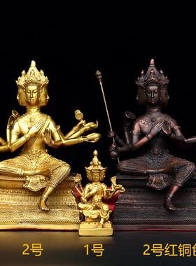 四面佛 黄铜四面佛摆件黄铜像家居装饰工艺品