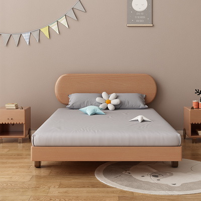 实木青少年男孩女孩北欧轻奢欧洲榉木1.2/1.5米儿童房公主单人床