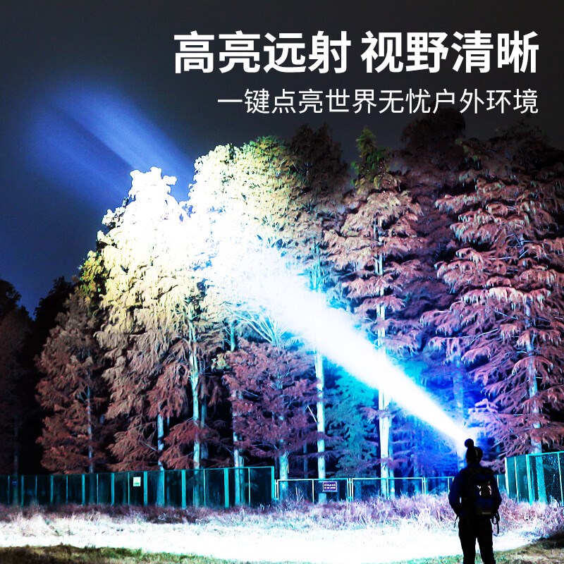 小野人头灯超长续航100小时强光充电超亮头戴式感应夜钓鱼疝气灯