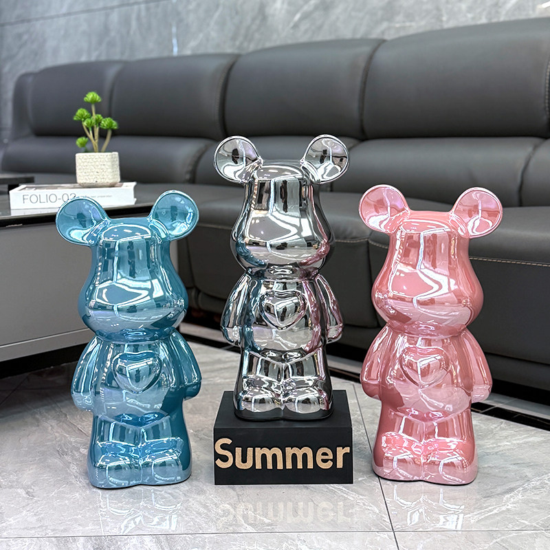 50cm带底座现代简约电镀陶瓷摆件