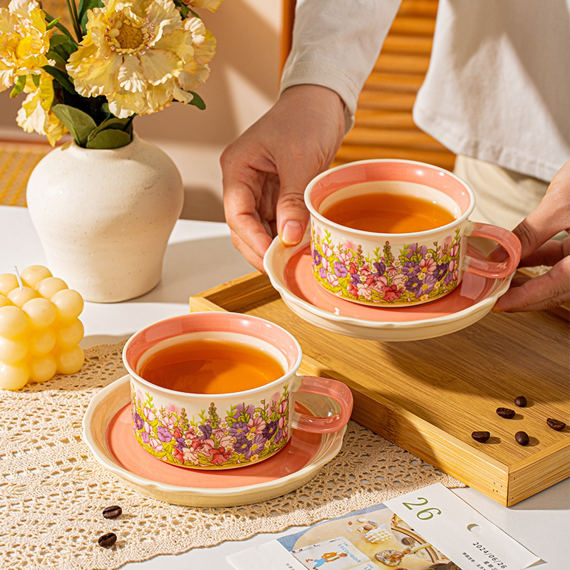 陶瓷咖啡杯子高档精致复古法式特别好看的咖啡杯套装结婚新婚礼物