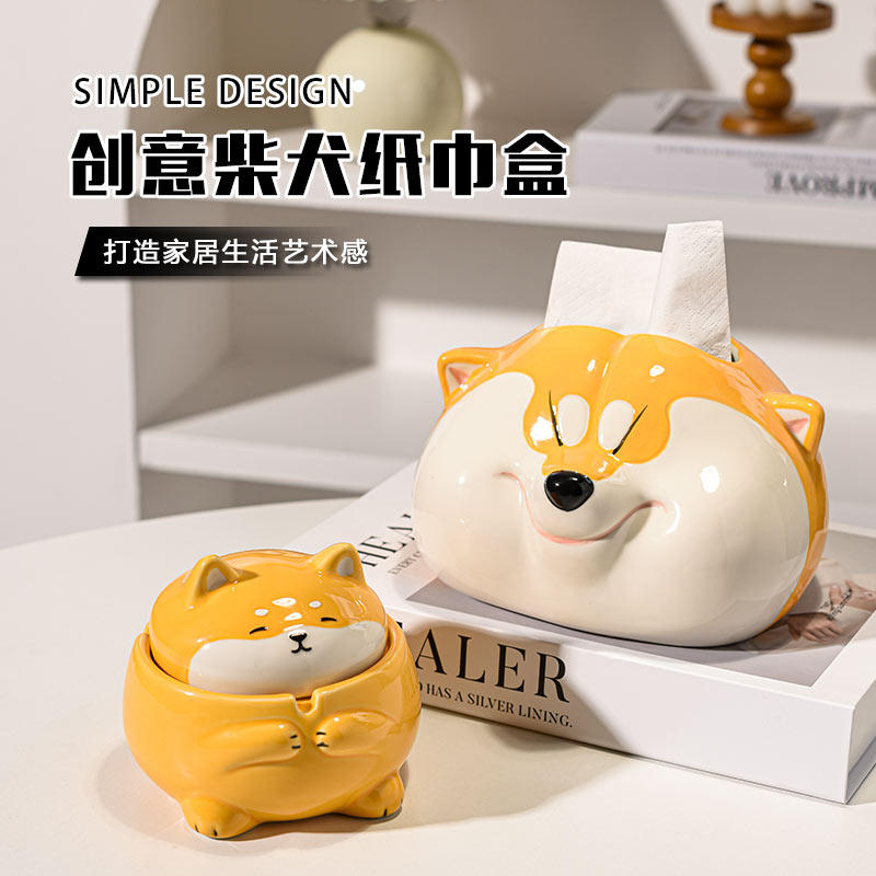 2025新款创意可爱客厅陶瓷纸巾盒高档轻奢高级感桌面抽纸盒高颜值,家居饰品,装饰纸巾盒,淘宝优惠券,粉丝福利购,淘宝优惠卷