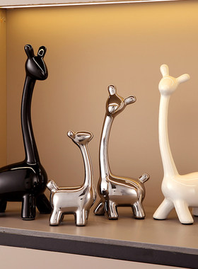 轻奢小鹿一家四口客厅装饰摆件