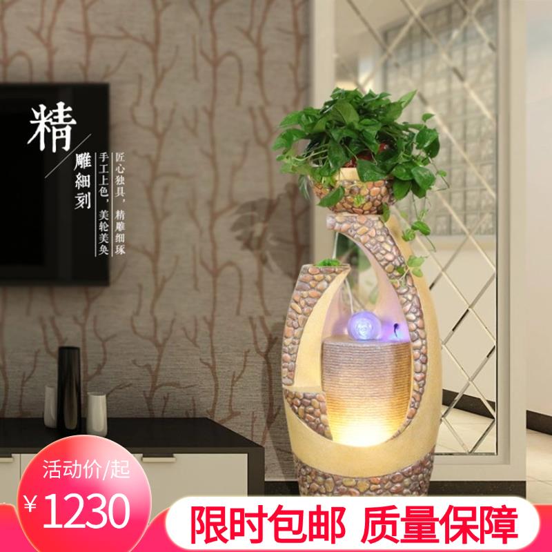 新款独特设计流水摆件循环水盆景欧式树脂喷泉送礼同事朋友