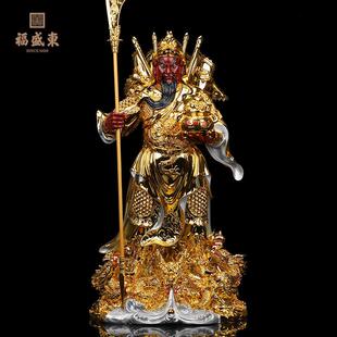 新款树脂九龙吐水关公金身关二爷像店铺公司关帝圣君家居供奉摆件