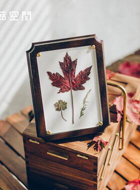 蘑菇空间植物标本夹押花器压花板植物标本制作干燥板复古实木相框