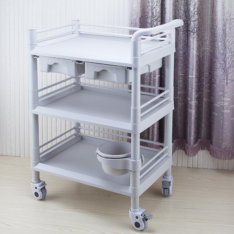 ABS加厚医院推车美容院美甲仪器换药塑料多功能小推车静音轮子