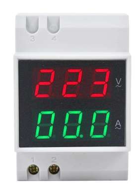D52-2042 3位显示导轨式单相数显电流电压表交流AC80-300V