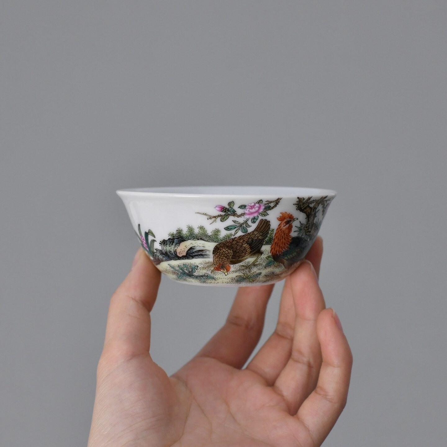 春风祥玉珐琅彩合家欢鸡缸杯图片
