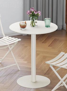 奶桌茶高店小圆桌白色椅商PHR用接待洽谈甜品脚咖桌啡桌小餐桌一
