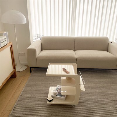 Dream home中古风极光推车ins简约奶油移动置物架床头柜沙发边几