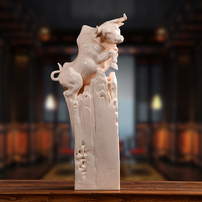 墨修缘郑建忠大师客厅招财华尔街牛收藏摆件旺市家居工艺开业礼品