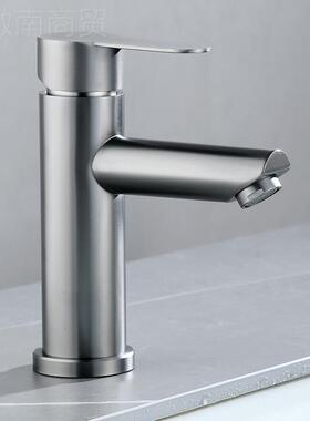 直嘴不单孔锈钢MFX面盆冷热龙头枪灰水V色PD新款工程卫浴厂家