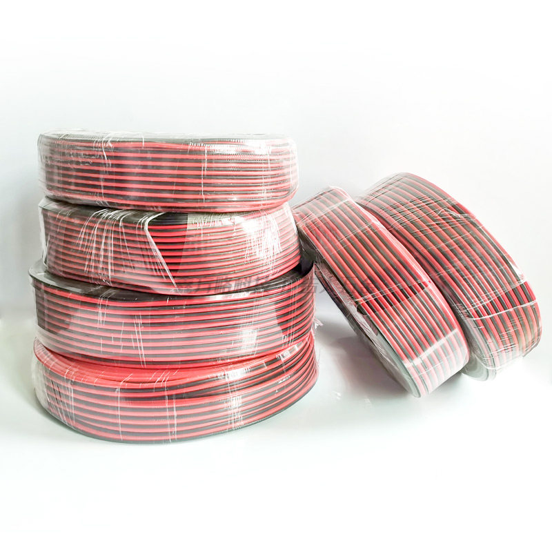 黑红线红黑线平行线喇叭线纯铜LED连接线阻燃监控电源线电子线