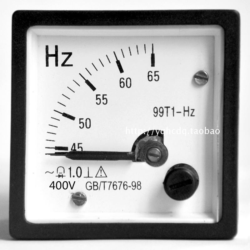 指针式交流频率表99T1 45-65HZ/400V 220V频率表 48*48mm