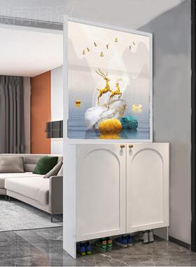 #奶玄油风客厅隔屏风柜进门遮柜挡入户正对门关家80245用装饰鞋断