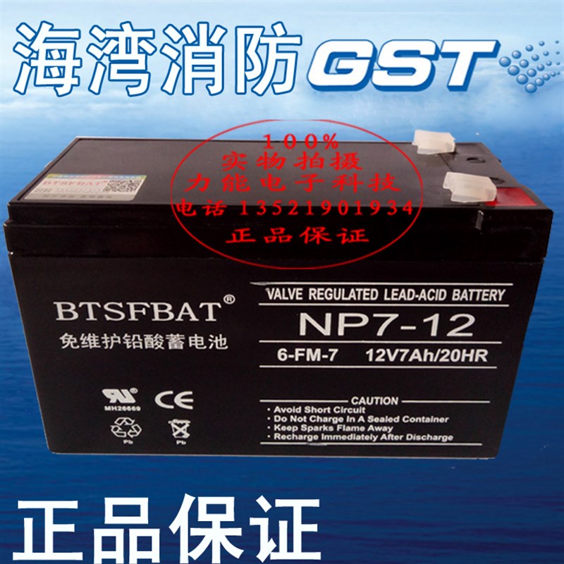 海湾GST-QKP01气体火灾灭火报警控制器蓄电池 消防主机备用电池