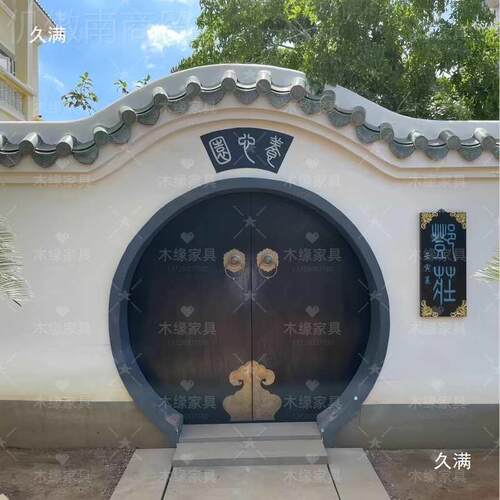 菠萝格榆庭双开大门农村宿四合院民实木院仿古木门老木祠堂EKF寺