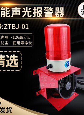 上海铮潼ZTBJ01 智能声光一体报警器 高分贝警报器LED灯黑色喇叭