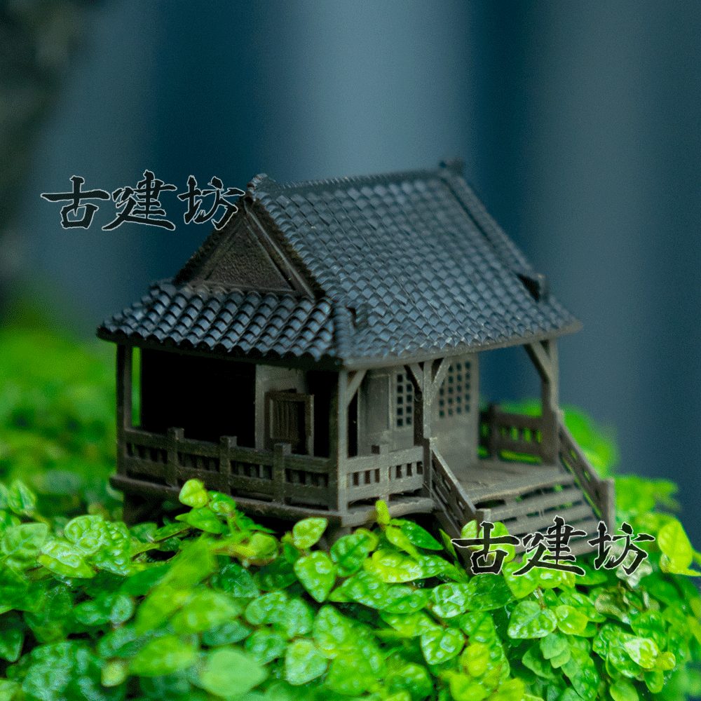 鱼缸造景盆景凉亭古建筑3D钰书打印微景观园林庭院水陆缸小摆件房