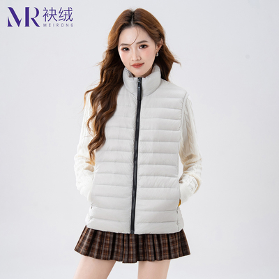 袂绒短款羽绒马甲女外穿