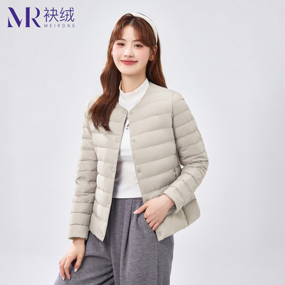 袂绒轻薄短款羽绒内胆女