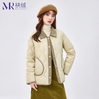 袂绒短款轻薄羽绒服女