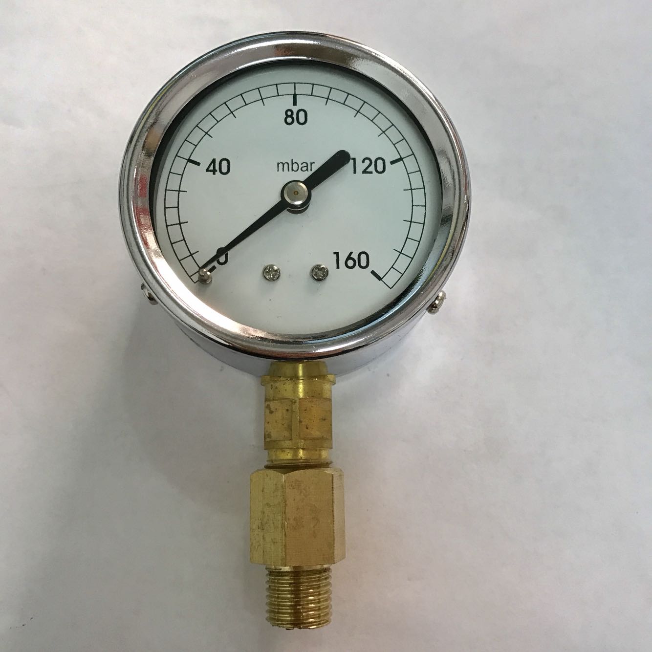 160mbar 压力表 微压气压表 表盘直径64mm 总高110mm 螺纹G1/4
