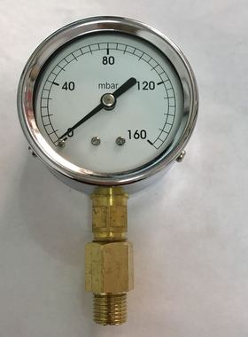 160mbar 压力表 微压气压表 表盘直径64mm 总高110mm 螺纹G1/4