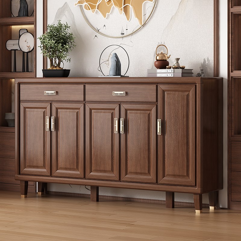 高端中式实木鞋柜纯实木家用门口一体入户玄关柜靠墙大容量全实木