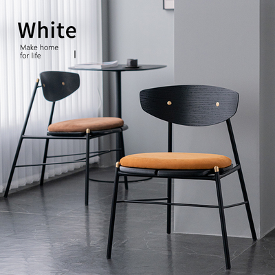 北欧复古餐椅轻奢实木靠背餐厅餐桌椅子家用简约咖啡厅休闲洽谈椅