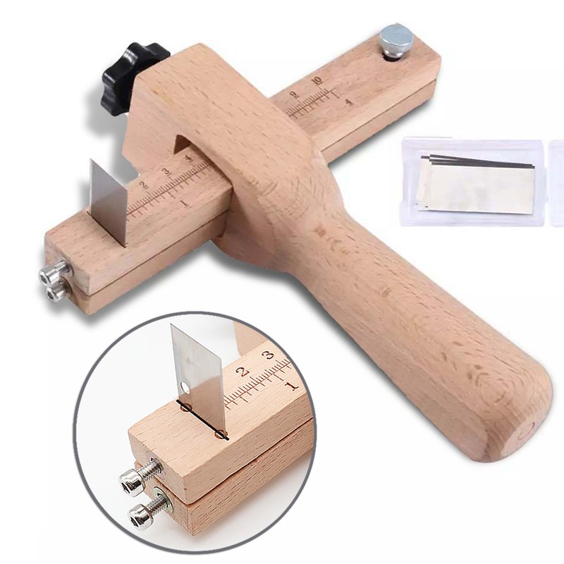 皮条皮带切割器手工diy皮具木质定位可调节宽度皮线皮绳分割器