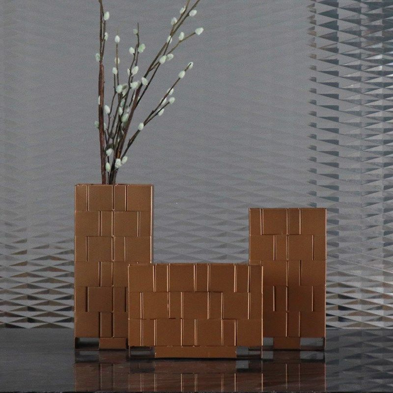 现代轻奢新中式创意铁艺格子花瓶花器摆件客厅电视柜花插家居摆设,童装/婴儿装/亲子装,泳帽,淘宝优惠券,粉丝福利购,淘宝优惠卷