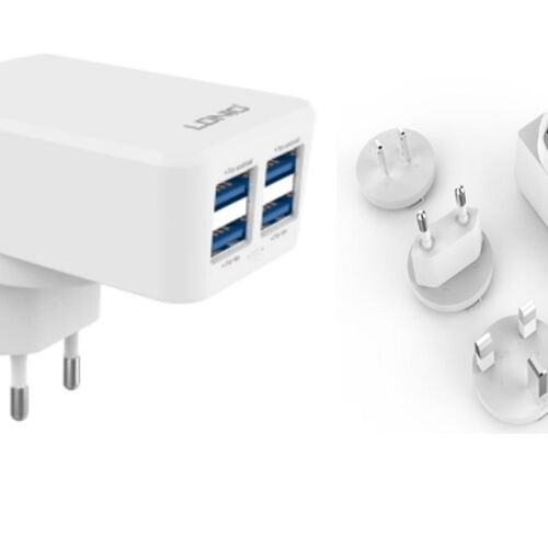 LDNIO 5V4.2A多USB充电头 一分四手机平板旅行充电器英欧美规插头