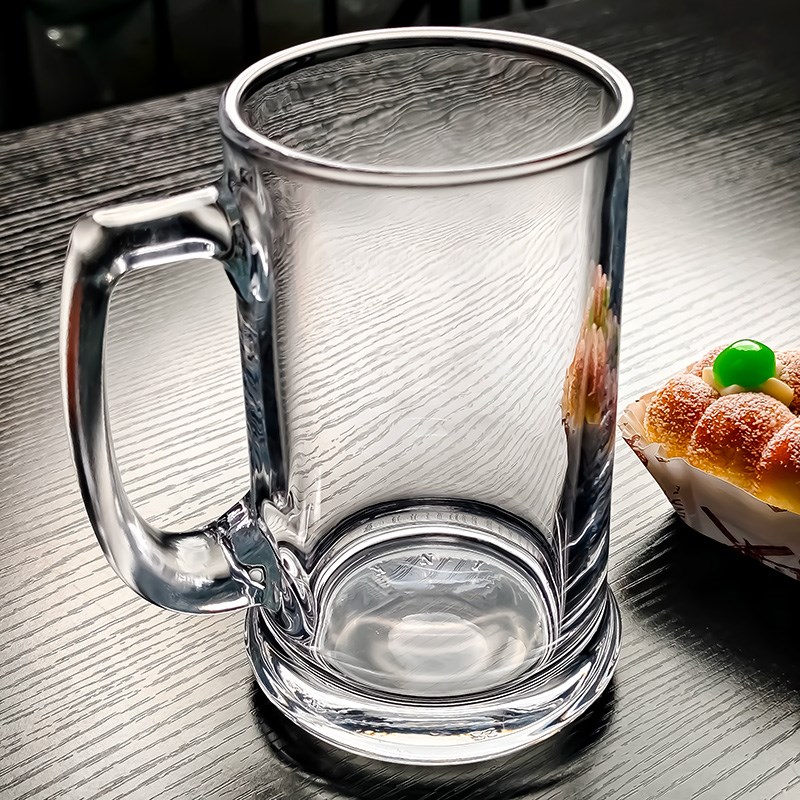 网红水晶玻璃杯水杯高颜值精致透明茶杯轻奢啤酒酒杯泡茶家用带把