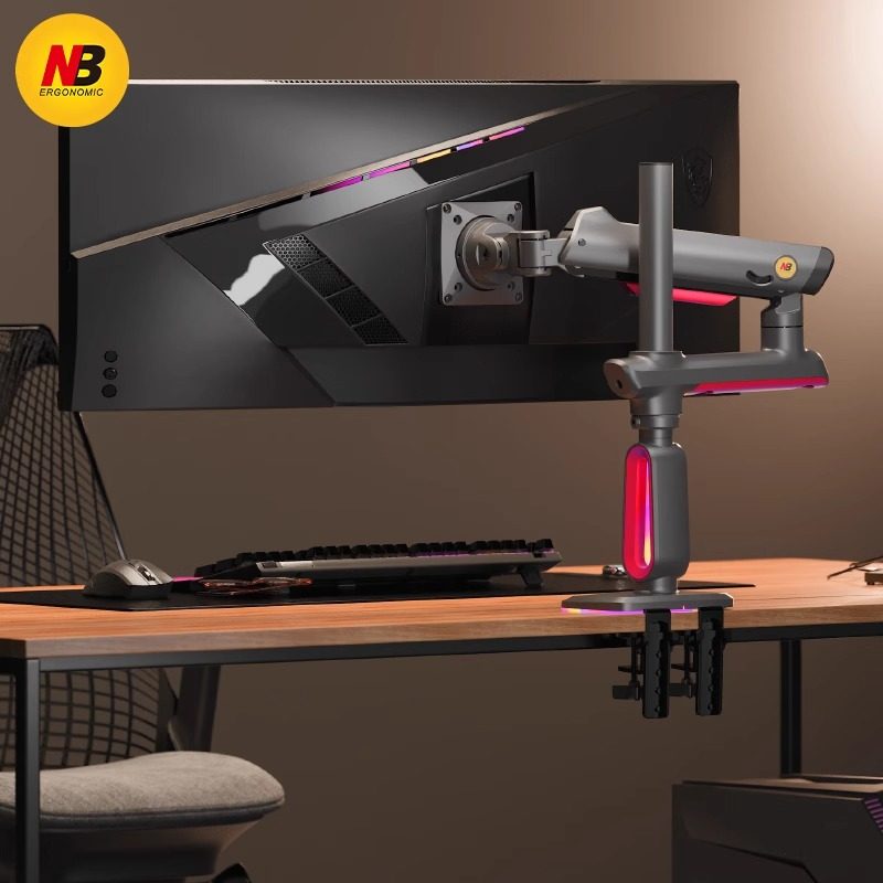 游戏专用电竞机械臂显示器支架大承重大角度大尺寸炫彩灯效NB正品