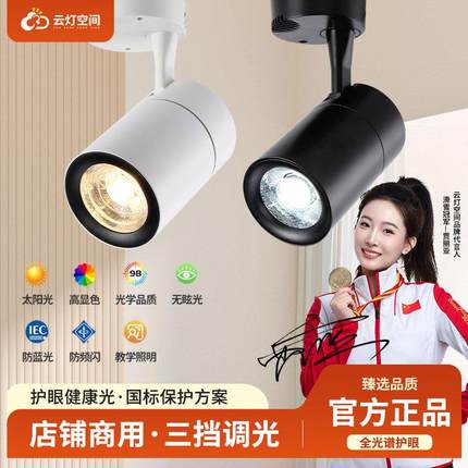 led明装式射灯商用服装店单灯商铺背景墙超亮家用吸顶式cob轨道灯