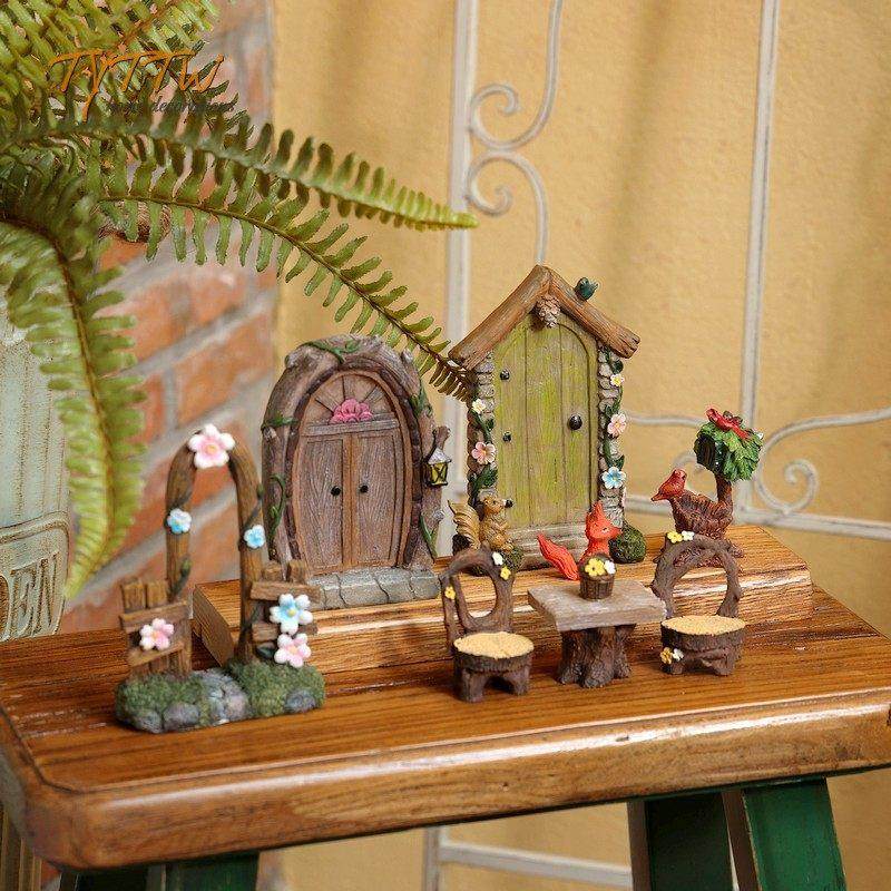精灵之家树脂门桌椅多肉微景观装饰绿植花盆花园家居园艺装饰摆件,家居饰品,桌面摆件,淘宝优惠券,粉丝福利购,淘宝优惠卷