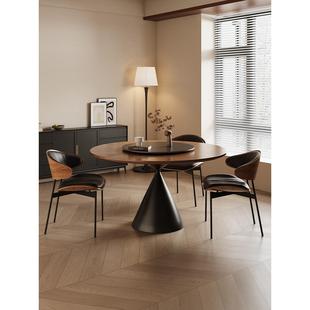 高端小公寓家庭餐 Sabi风格 玉溪实木圆桌覆古中世纪风格 圆桌Wabi